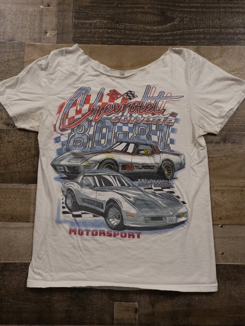Chevrolet Corvette Motorsports Graphic Tee Women’s Small White Y2K Racing